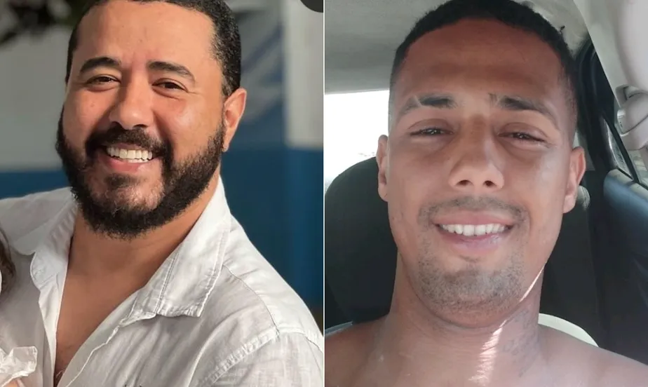 Bruno Larrubia e Jeander Vinícius presos pelo assassinato do ator Jeff Machado, no Rio de Janeiro (RJ). Fotos: Reprodução