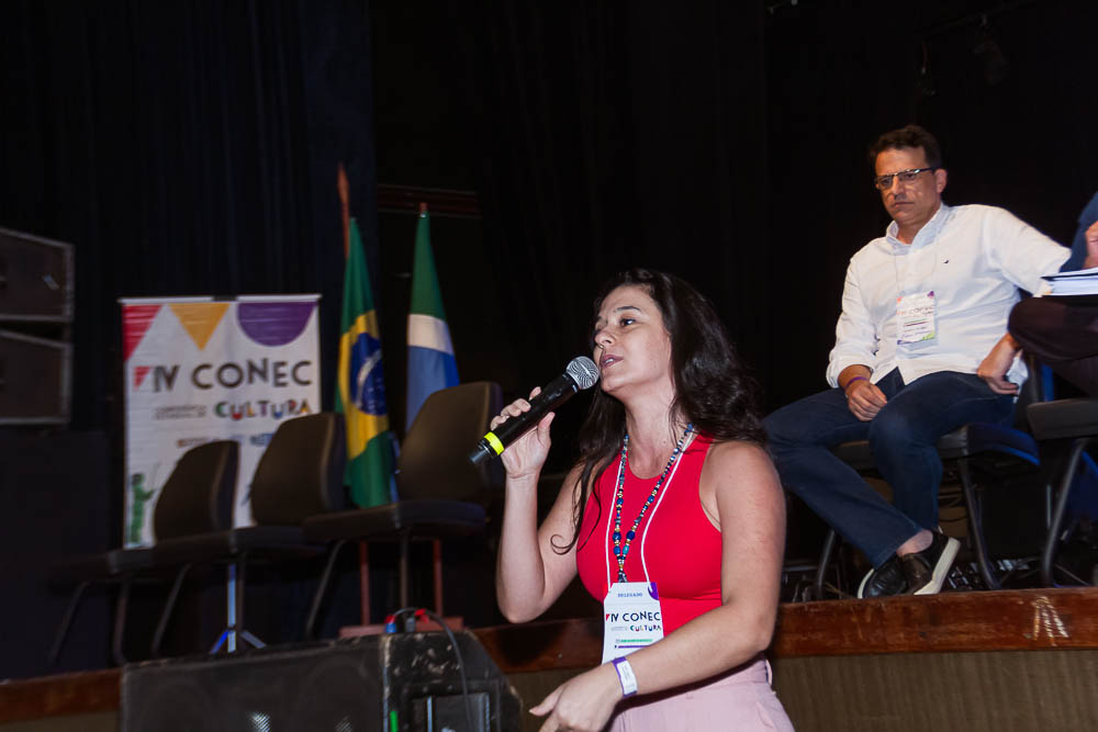 (20.nov.23) - A Coordenadora do FESC, Angela Montealvão durante a IV Conec de Mato Grosso do Sul. Foto: Tero Queiroz