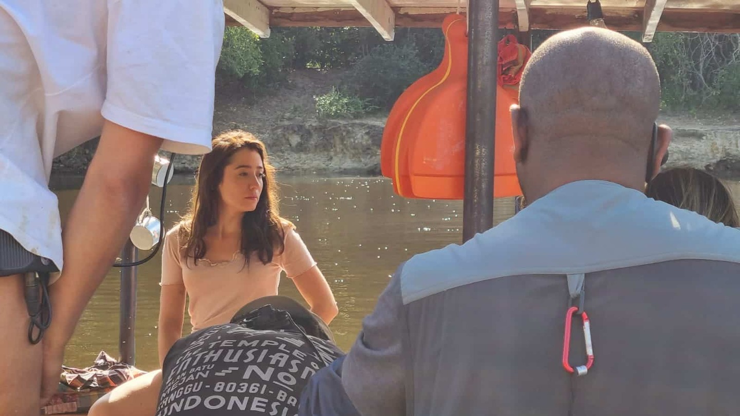 Ligia nos bastidores da novela 'Pantanal' (2022), da Rede Globo. Foto: Reprodução/ Instagram