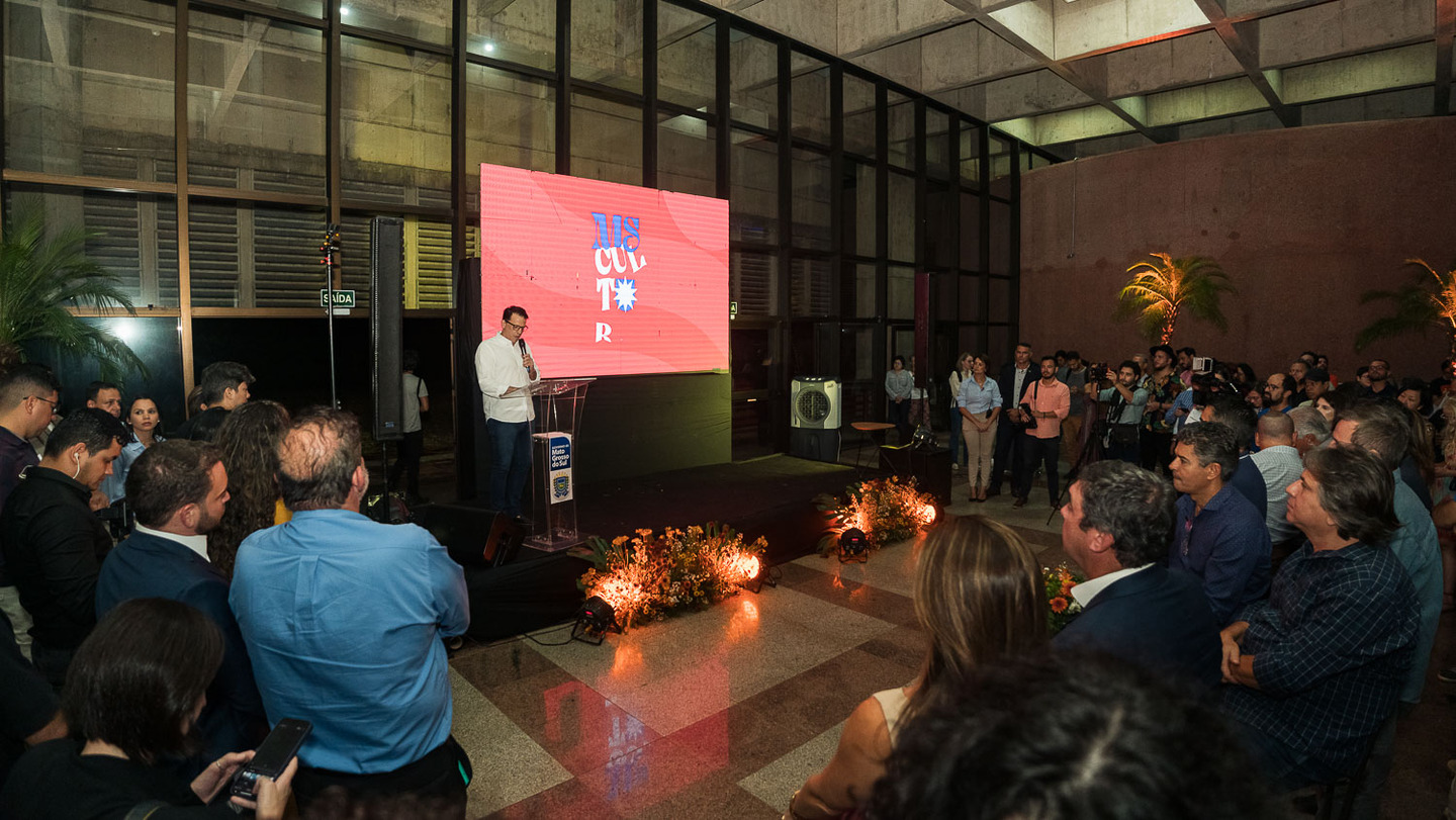 (5.fev.24) - Eduardo Mendes, discursa no lançamento do MS Cultural. Foto: Tero Queiroz 