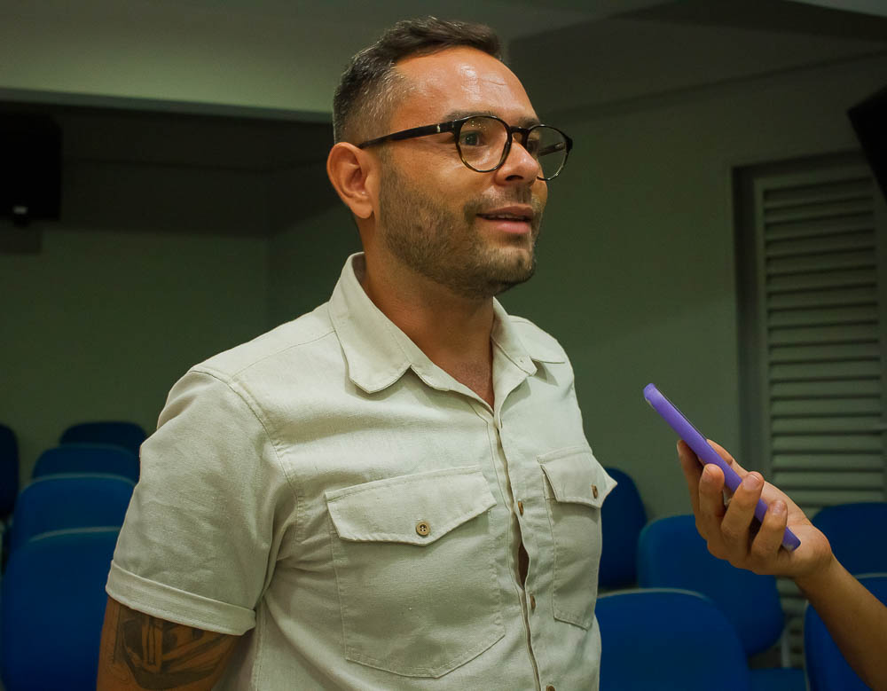 (27.out.23) - Chefe do Iphan em MS, João Henrique dos Santos fala sobre a relação entre o Grafite e o Patrimônio Público Cultural. Foto: Aly Freitas