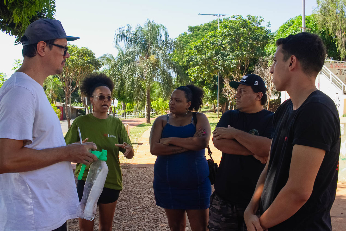 (1.fev.24) - Grupo de integrantes da cultura Hip Hop estiveram em ato de apoio à Thais Maia. Foto: Tero Queiroz 