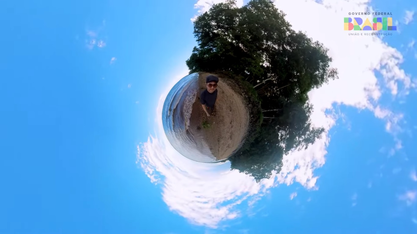 Moysés Chama em uma imagem 360° às margens do Rio Paraná. Foto: Reprodução 