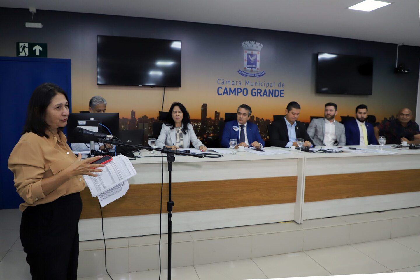 A vereadora Luiza Ribeiro confrontou a secretária com dados que contradiziam o relatório apresentado à Câmara. Foto: Izaias Medeiros