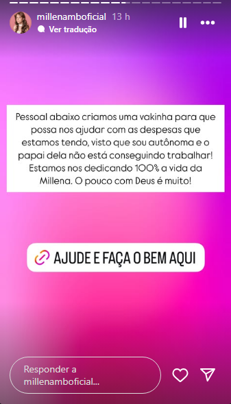 Foto: Reprodução/ Instagram @millenamboficial