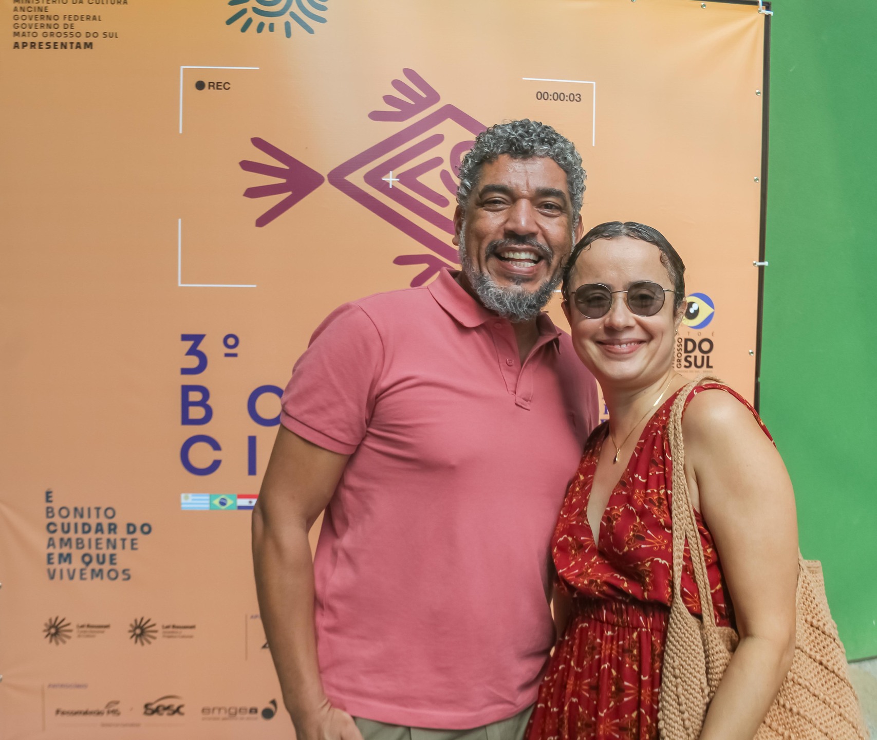 Marcos Pierry e a atriz Betrice Sayd durante a cerimônia de lançamento do Bonito Cinesur em Campo Grande (MS). Foto: Tero Queiroz