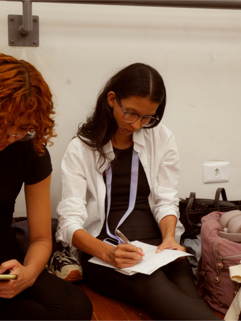 Camila Ojeda participa de oficina do projeto Ybyrá Lab. Foto: Gabriel Mikyo