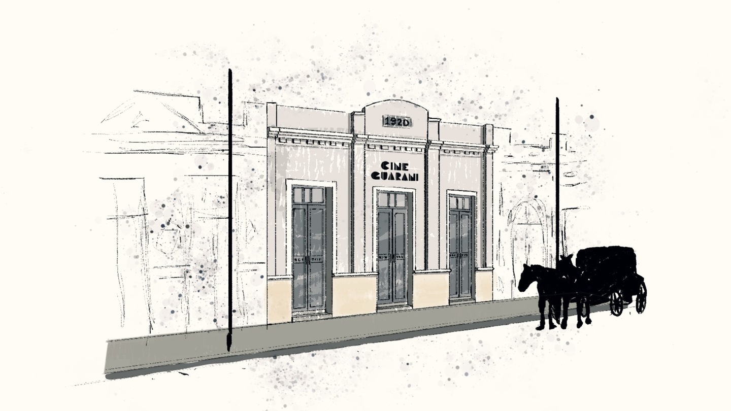 Representa&ccedil;&atilde;o de como era a fachada do Cine Guarani. Foto: Marinete Pinheiro