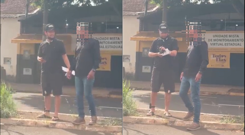 O ex-vereador Tiago Vargas depois de colocar a tornozeleira eletr&ocirc;nicaAg&ecirc;ncia Estadual de Administra&ccedil;&atilde;o do Sistema Penitenci&aacute;rio (Agepen). (Foto: Reprodu&ccedil;&atilde;o)