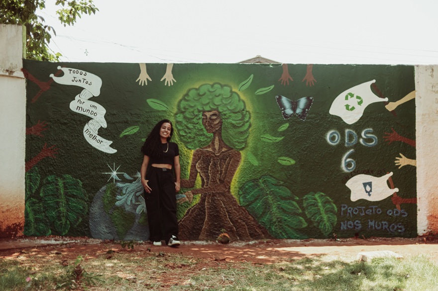 Pintura da artista Nathalya | Foto: Muriel Xavier